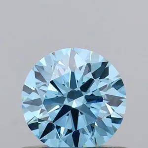 0.54ct ROUND Fancy Vivid Blue VS1 Coloured Lab diamond