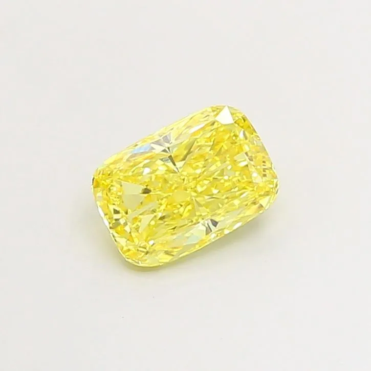 1.28ct CUSHION Fancy Vivid Yellow VS1 Coloured Lab diamond