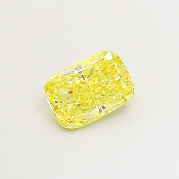 1.28ct CUSHION Fancy Vivid Yellow VS1 Coloured Lab diamond