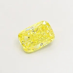 1.28ct CUSHION Fancy Vivid Yellow VS1 Coloured Lab diamond
