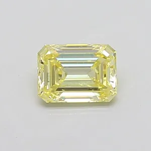 0.86ct EMERALD Fancy Intense Yellow VS1 Coloured Lab diamond