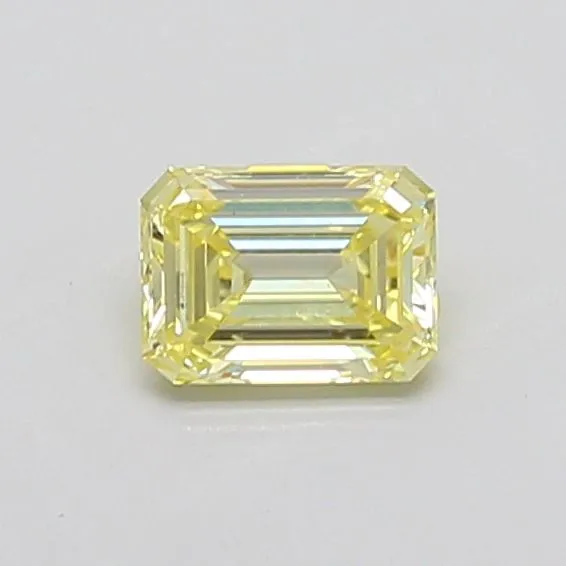 0.86ct EMERALD Fancy Intense Yellow VS1 Coloured Lab diamond