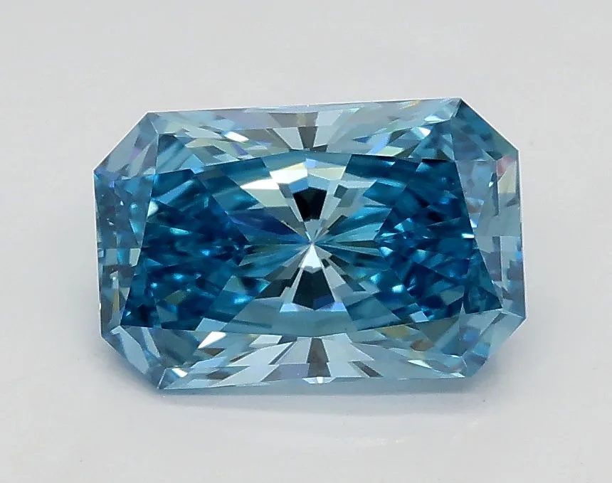 1.25ct RADIANT Fancy Vivid Blue VS1 Coloured Lab diamond