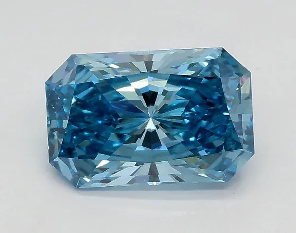 1.25ct RADIANT Fancy Vivid Blue VS1 Coloured Lab diamond