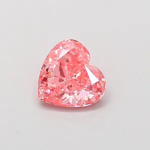 0.81ct HEART Fancy Vivid Pink VS2 Coloured Lab diamond