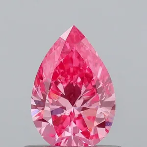 0.58ct PEAR Fancy Vivid Pink VVS2 Coloured Lab diamond