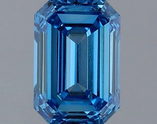 1.17ct EMERALD Fancy Vivid Blue VVS2 Coloured Lab diamond