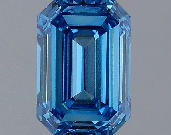 1.17ct EMERALD Fancy Vivid Blue VVS2 Coloured Lab diamond