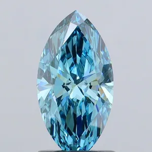 1.6ct MARQUISE Fancy Vivid Blue VVS1 Coloured Lab diamond