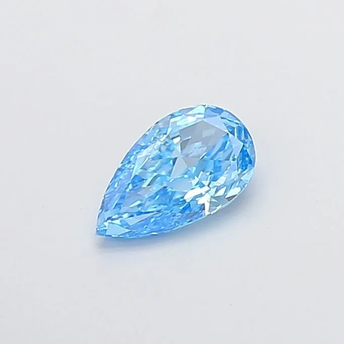 0.76ct PEAR Fancy Vivid Blue VVS2 Coloured Lab diamond