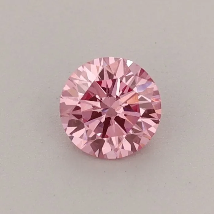 0.38ct ROUND Fancy Vivid Pink VS1 Coloured Lab diamond