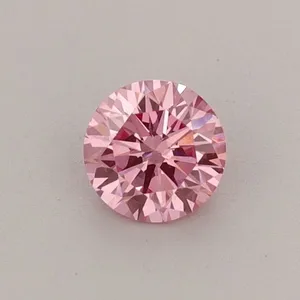0.38ct ROUND Fancy Vivid Pink VS1 Coloured Lab diamond