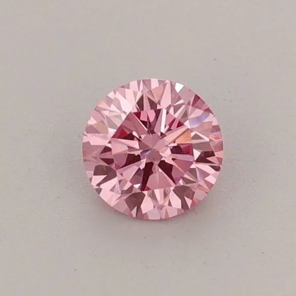 0.38ct ROUND Fancy Vivid Pink VS1 Coloured Lab diamond