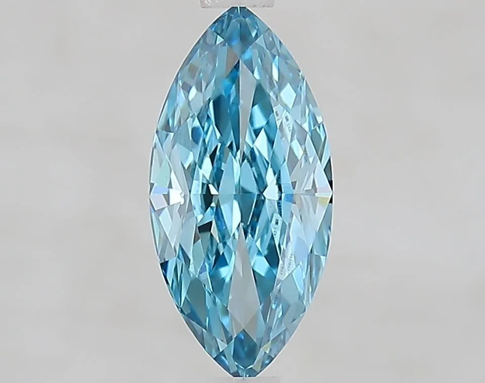 1.53ct MARQUISE Fancy Vivid Blue VVS2 Coloured Lab diamond
