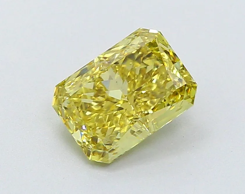 1.36ct RADIANT Fancy Vivid Yellow VS1 Coloured Lab diamond