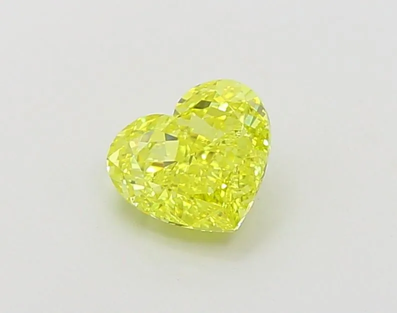1.01ct HEART Fancy Vivid Yellow VVS2 Coloured Lab diamond