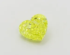 1.01ct HEART Fancy Vivid Yellow VVS2 Coloured Lab diamond