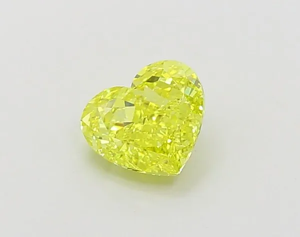 1.01ct HEART Fancy Vivid Yellow VVS2 Coloured Lab diamond