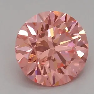 0.53ct ROUND Fancy Vivid Pink VS1 Coloured Lab diamond