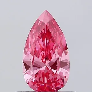 0.52ct PEAR Fancy Vivid Pink VVS2 Coloured Lab diamond