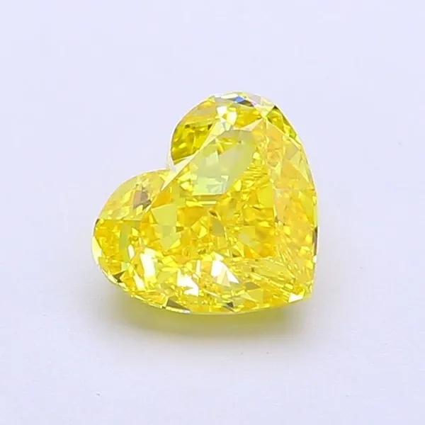 1.03ct HEART Fancy Vivid Yellow VS1 Coloured Lab diamond