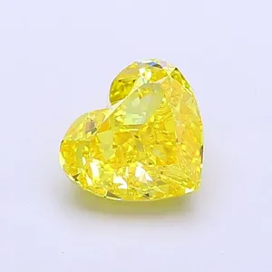1.03ct HEART Fancy Vivid Yellow VS1 Coloured Lab diamond