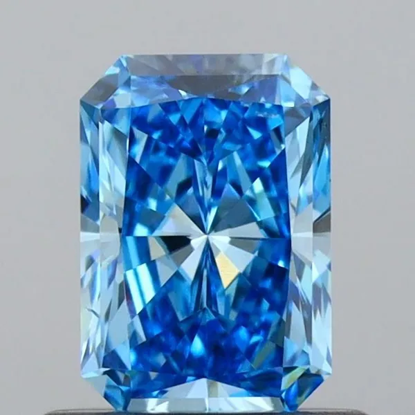 0.7ct RADIANT Fancy Vivid Blue VS2 Coloured Lab diamond