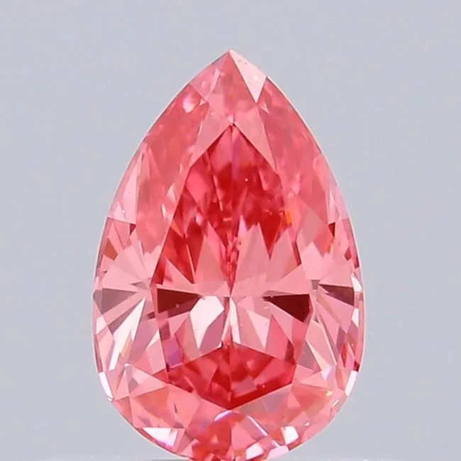 0.48ct PEAR Fancy Vivid Pink VS1 Coloured Lab diamond
