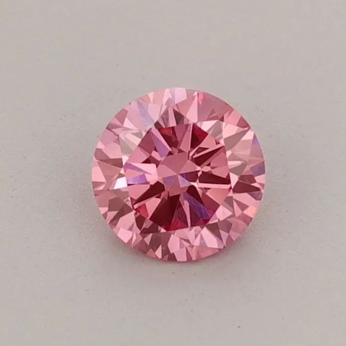 0.41ct ROUND Fancy Vivid Pink VS1 Coloured Lab diamond
