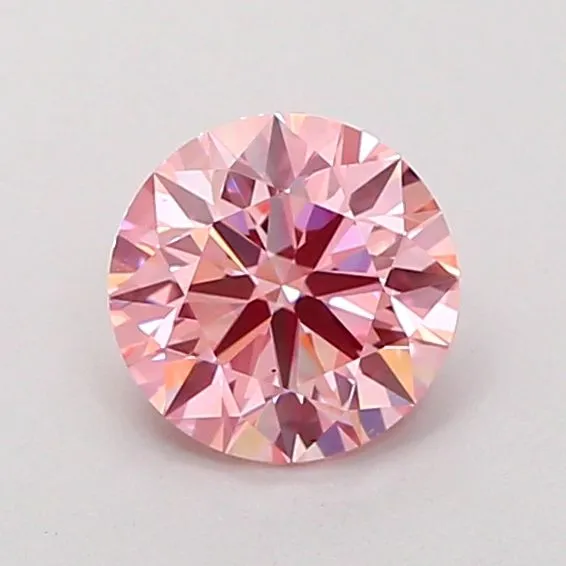 0.93ct ROUND Fancy Intense Pink VS2 Coloured Lab diamond