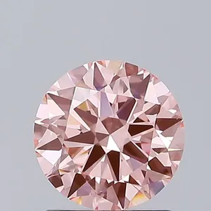 1.06ct ROUND Fancy Vivid Pink VS1 Coloured Lab diamond