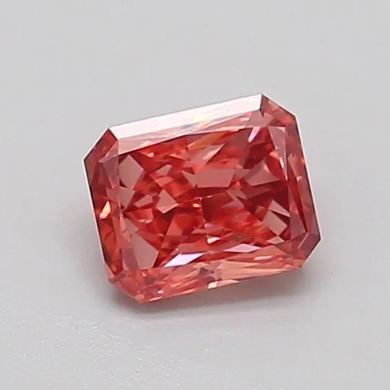 0.57ct RADIANT Fancy Vivid Brownish Pink VS2 Coloured Lab diamond