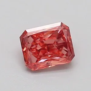 0.57ct RADIANT Fancy Vivid Brownish Pink VS2 Coloured Lab diamond