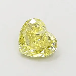 0.9ct HEART Fancy Yellow VS1 Coloured Lab diamond