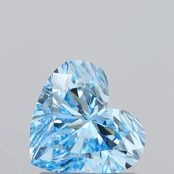 1.29ct HEART Fancy Vivid Blue VS1 Coloured Lab diamond