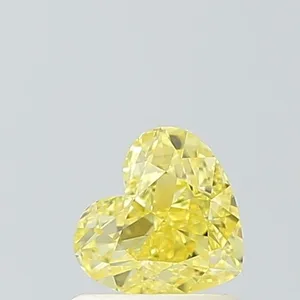 0.8ct HEART Fancy Vivid Yellow VS1 Coloured Lab diamond