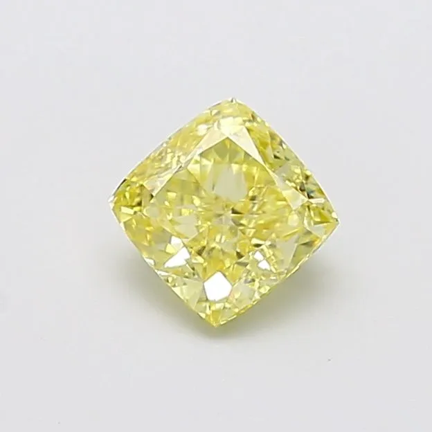 1.08ct CUSHION Fancy Intense Yellow VS1 Coloured Lab diamond
