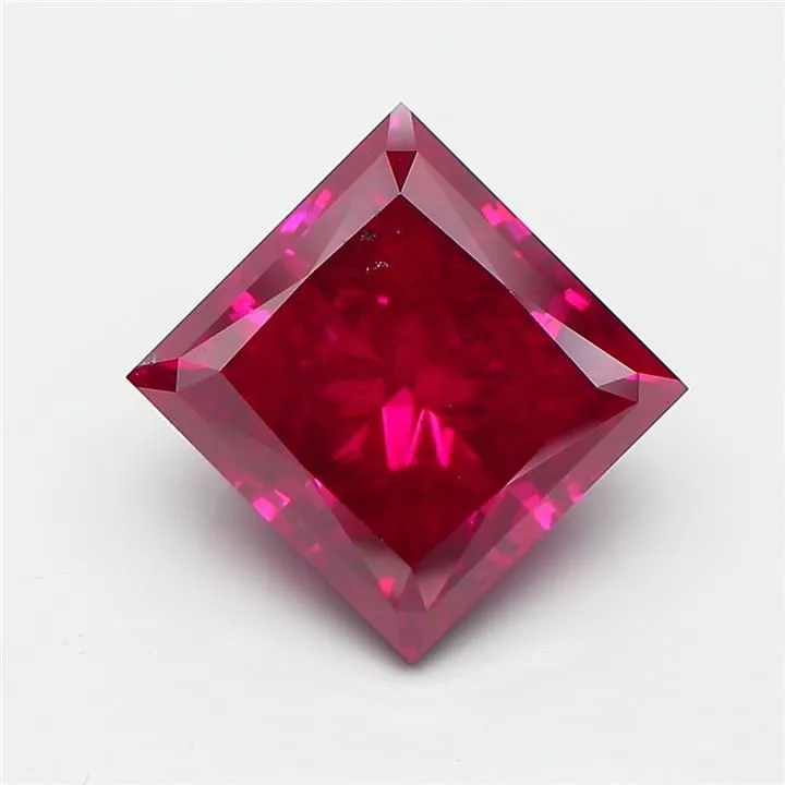 4.01ct PRINCESS Fancy Deep Pink SI1 Coloured Lab diamond