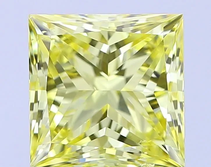 1.50ct PRINCESS Fancy Yellow VS2 Coloured Lab diamond