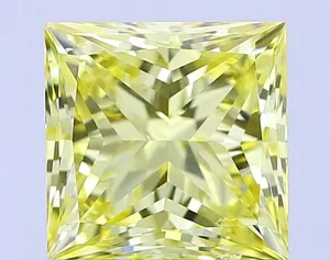 1.5ct PRINCESS Fancy Yellow VS2 Coloured Lab diamond