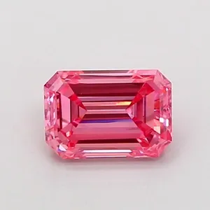 0.82ct EMERALD Fancy Vivid Pink VS1 Coloured Lab diamond