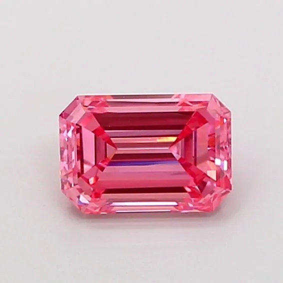 0.82ct EMERALD Fancy Vivid Pink VS1 Coloured Lab diamond