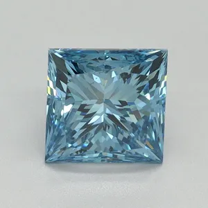 1.51ct PRINCESS Fancy Vivid Blue VS2 Coloured Lab diamond