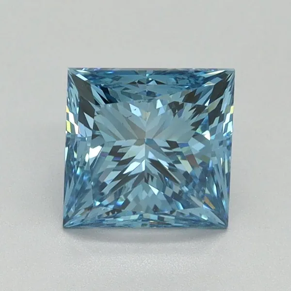 1.51ct PRINCESS Fancy Vivid Blue VS2 Coloured Lab diamond