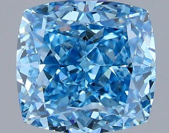 1.47ct CUSHION Fancy Vivid Blue VVS2 Coloured Lab diamond