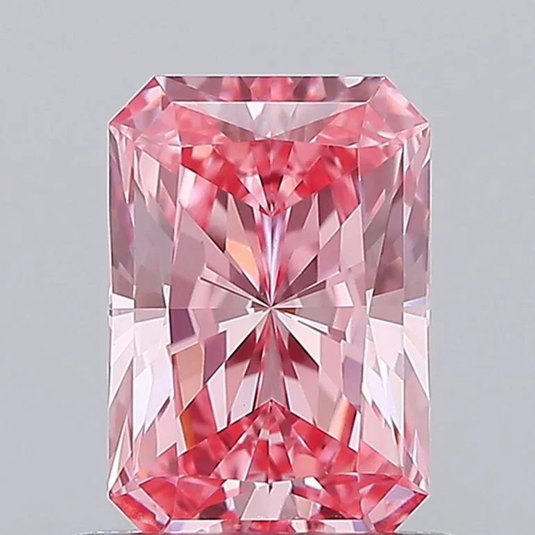 1.04ct RADIANT Fancy Vivid Pink VVS2 Coloured Lab diamond