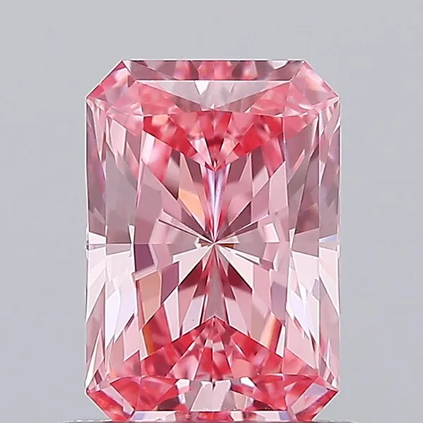 1.04ct RADIANT Fancy Vivid Pink VVS2 Coloured Lab diamond