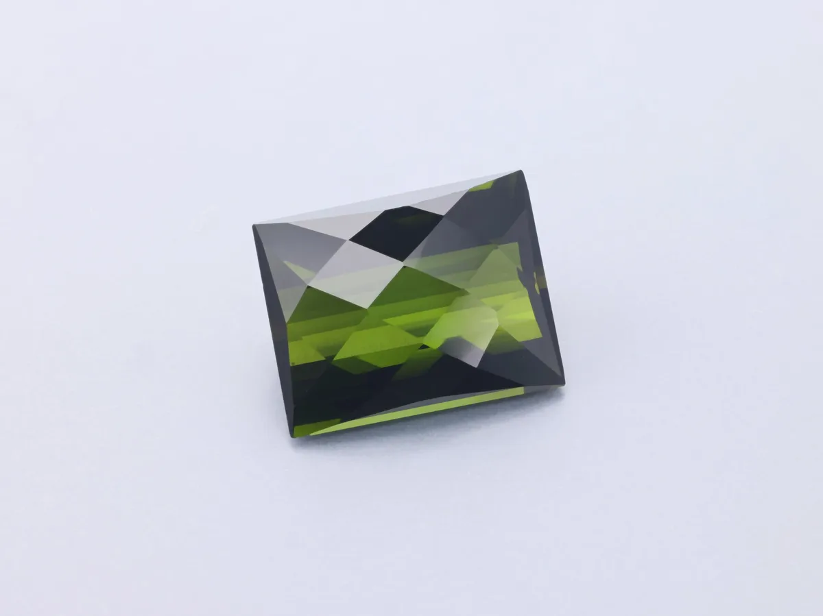 3.17ct Green Tourmaline, Chequerboard gemstone