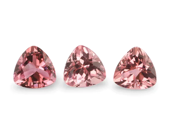 0.76ct Pink Tourmaline, Trilliant cut gemstone