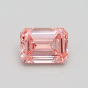 0.74ct EMERALD Fancy Intense Pink VVS2 Coloured Lab diamond